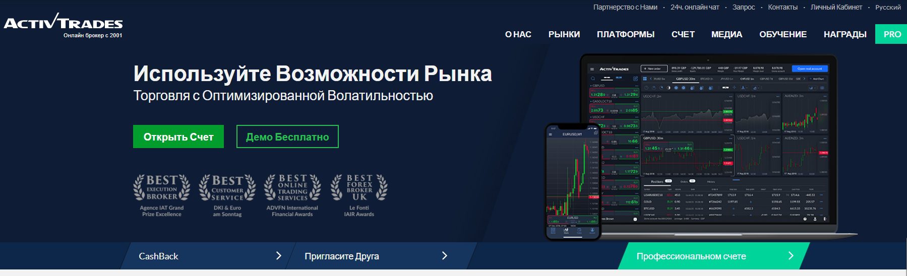 Сайт брокера ActivTrades