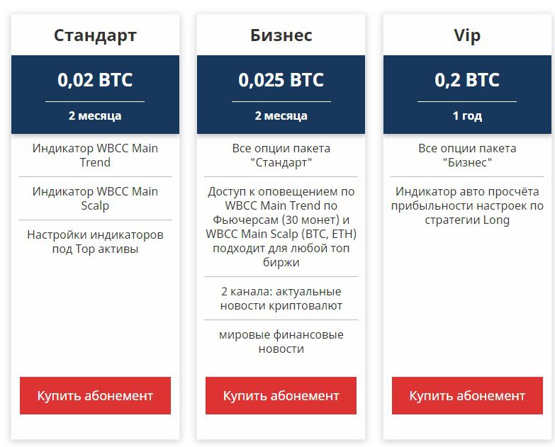 Тарифные планы курсов