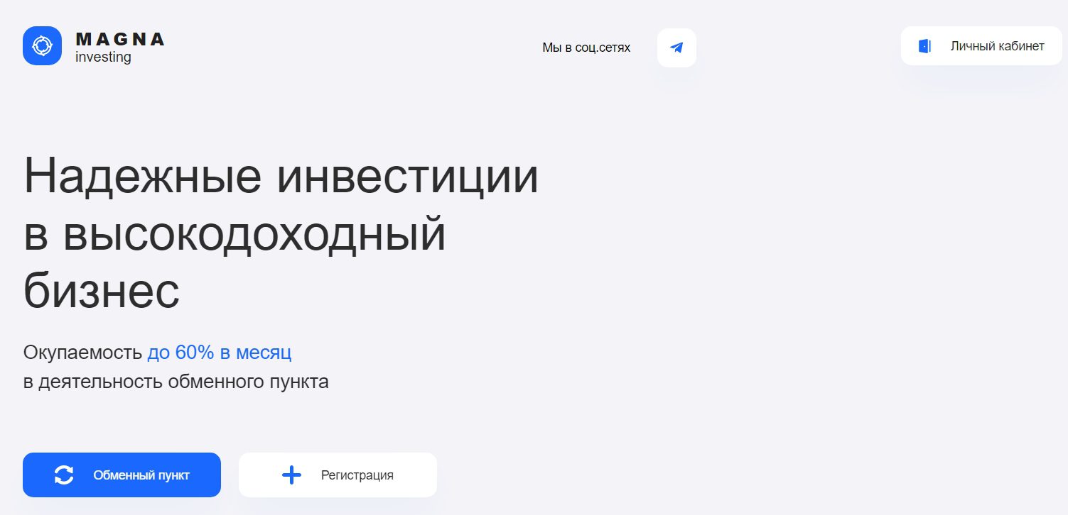 Сайт проекта Magna Investing
