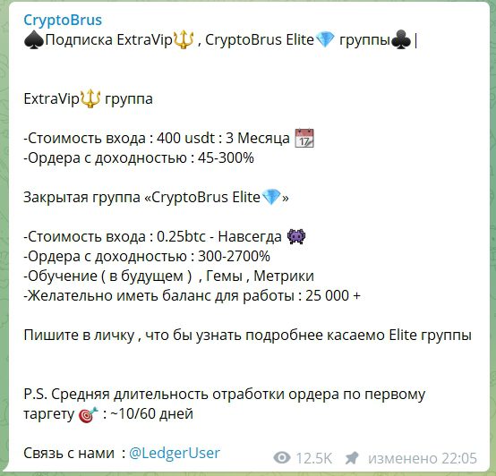 канал Телеграмм CryptoBrus