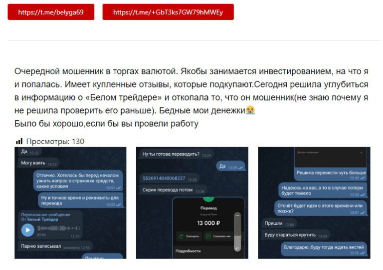 Отзывы о проекте Белый Трейдер