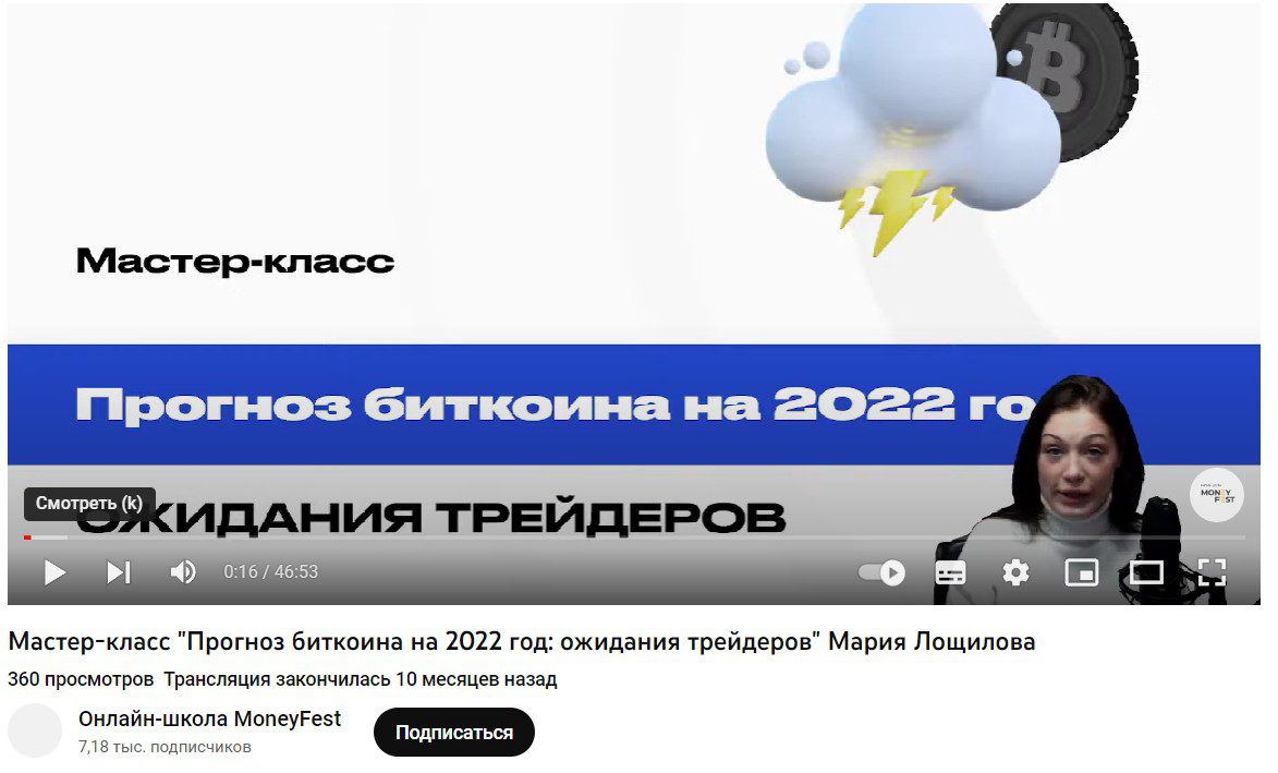 Мастер-клас Прогноз биткоина 2022