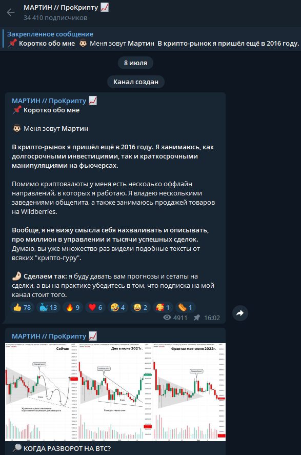 Мартин ПроКрипту Телеграмм проект