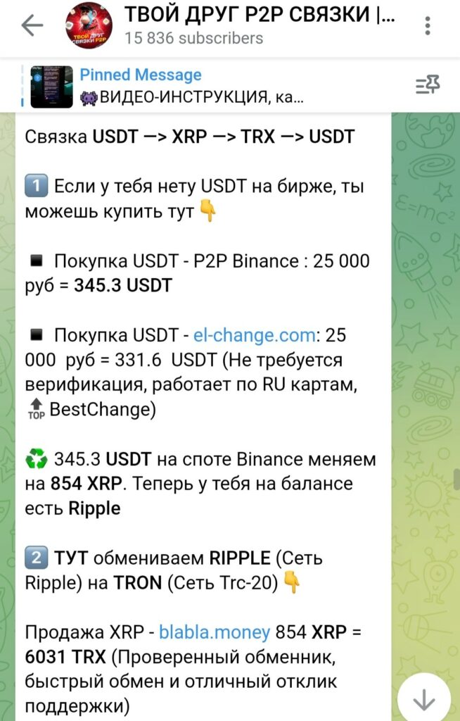 Телеграм канал Твой друг P2P связки обзор