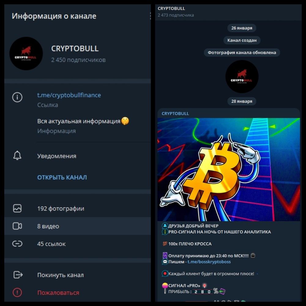 Канал Сrypto Вull в телеграмме