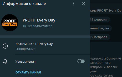 Информация о канале PROFIT Every Day