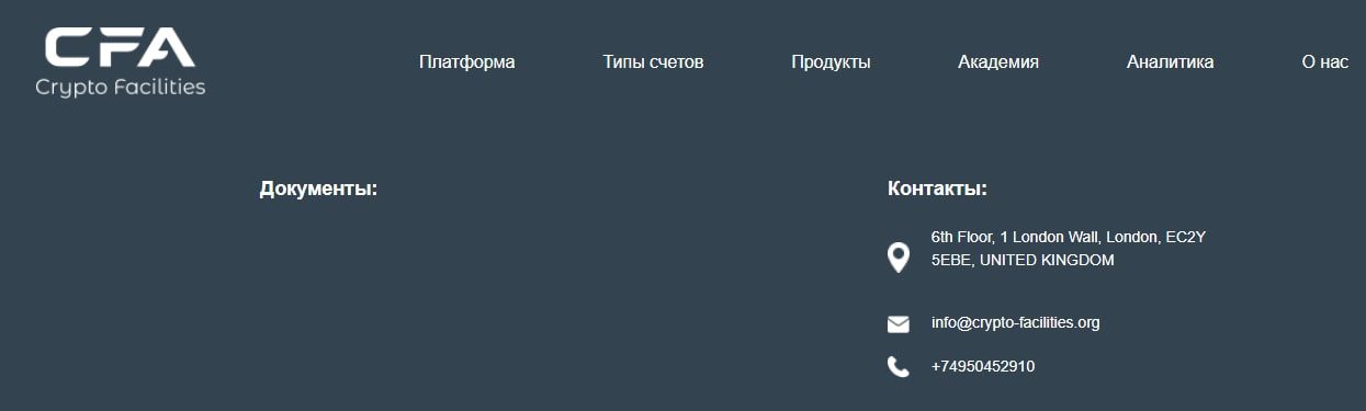Crypto Facilities Crypto контакты