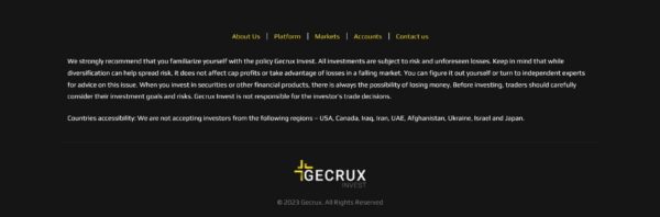 Проект Gecruxinvest.io