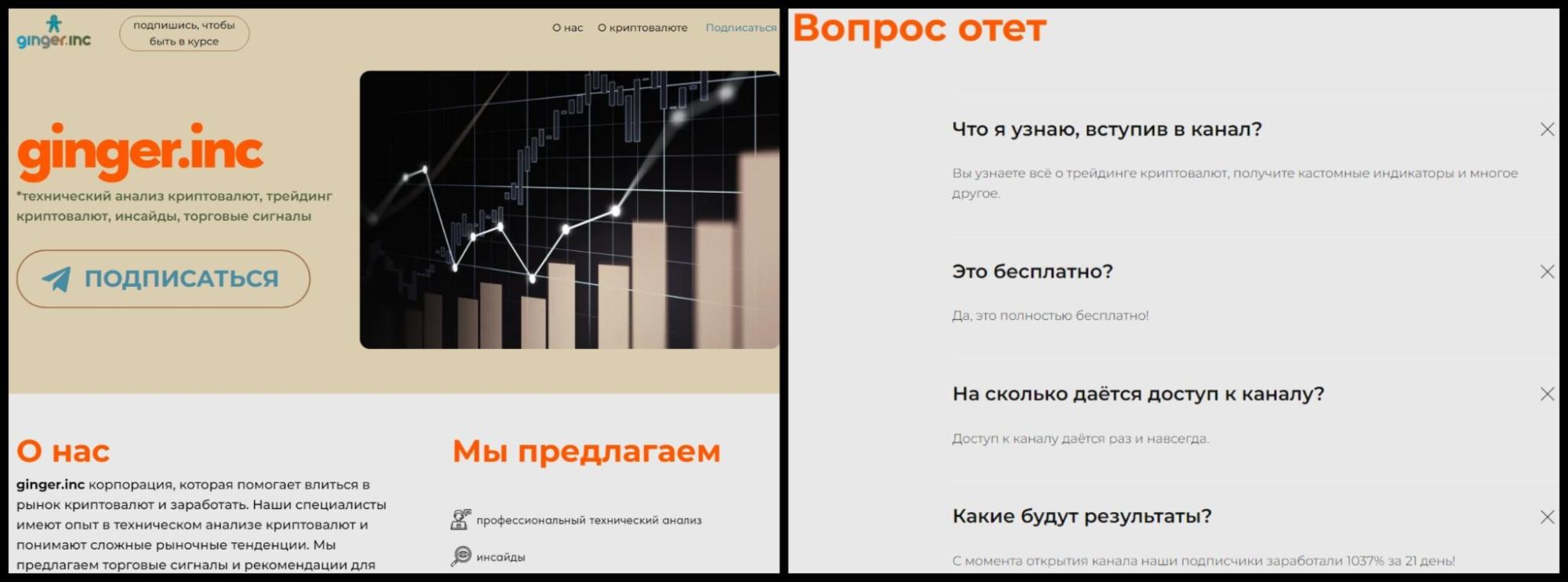 Информация о Ginger Inc