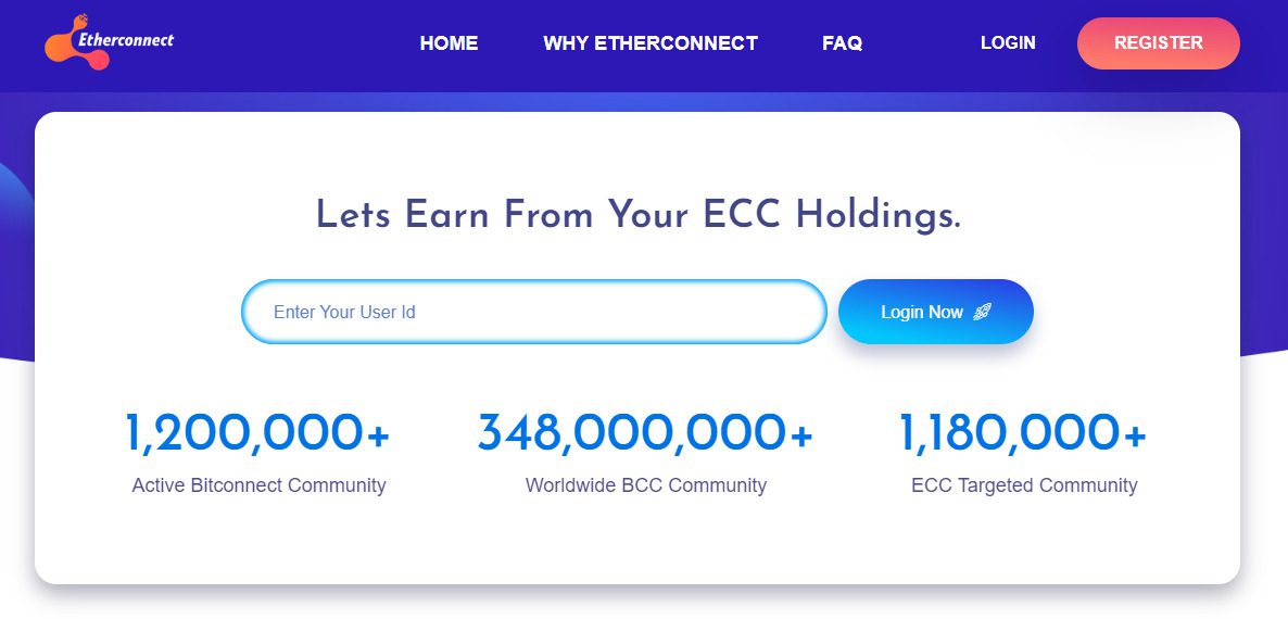 Статистика на сайте Ether Connect