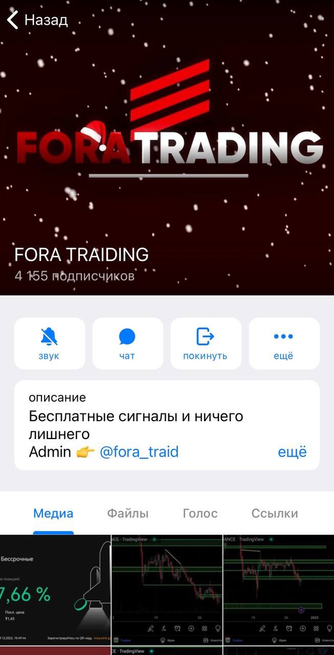 Информация о Телеграмм канале Fora Traid