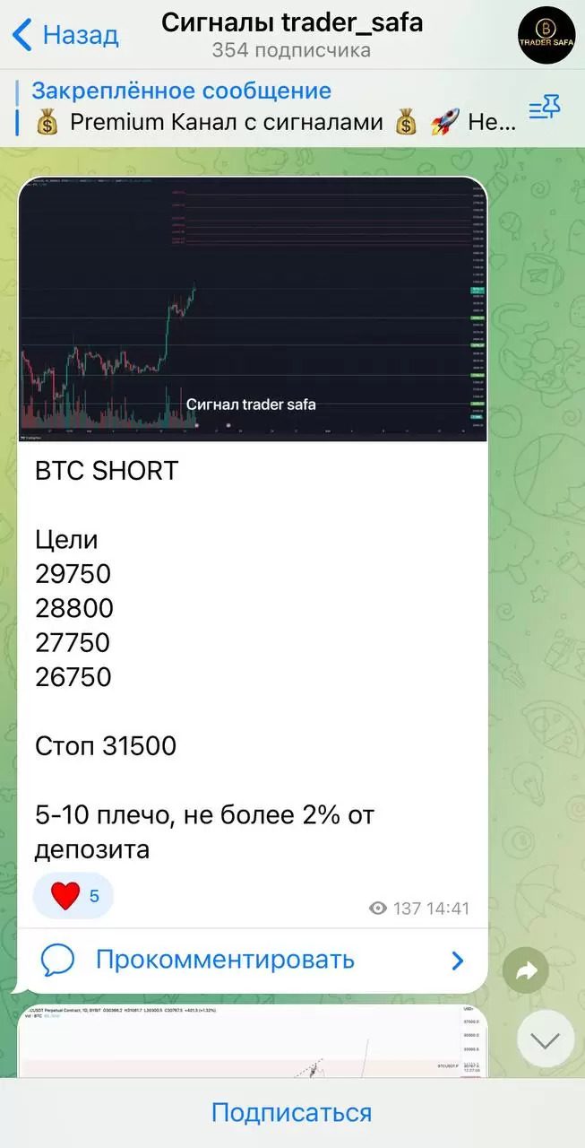 Торговые сигналы Trader Safa в Телеграм