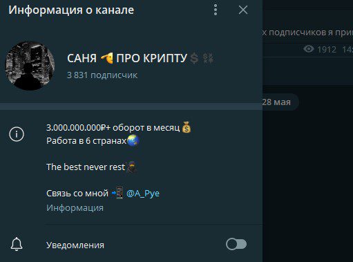 Канал Саня про крипту