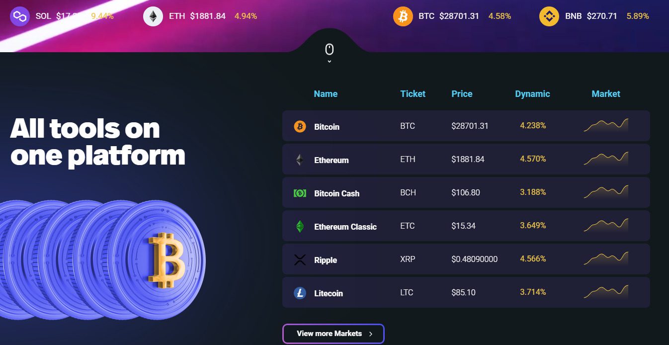 Сайт проекта Larbidex – криптовалютная биржа