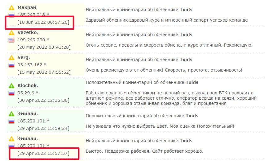 Txids.io: отзывы об обменнике