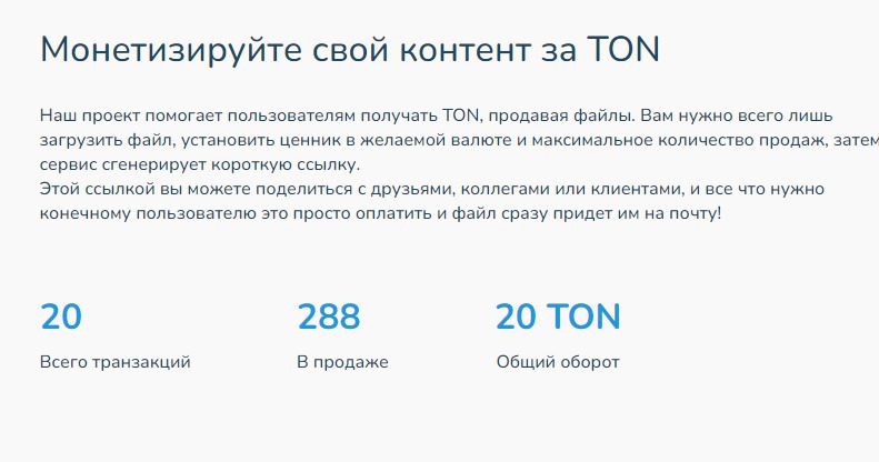 Монетизация контета за TON