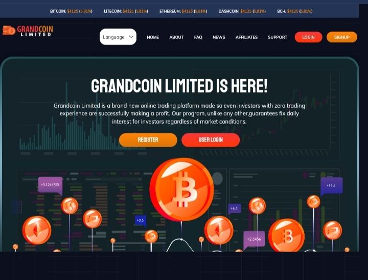 Сайт Инвестиционной платформы Grand Coin