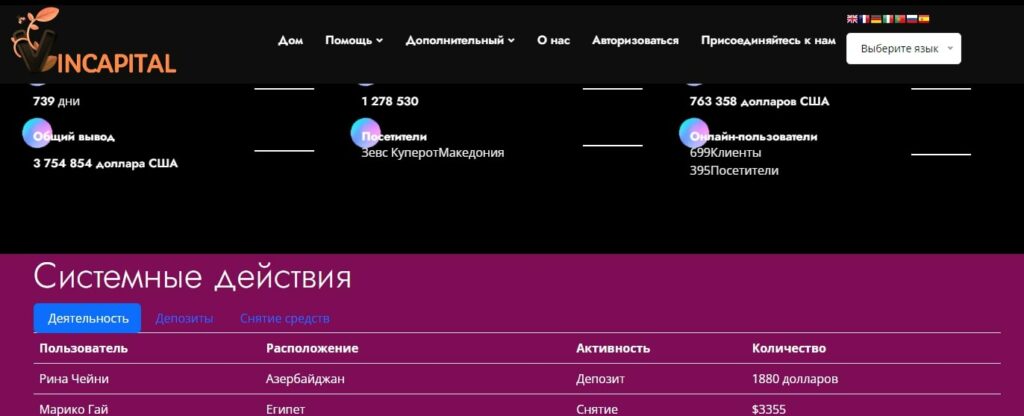 Сайт Vincapital net