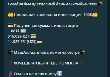 Отчет о заработае на проекте «Халяльный трейдинг»