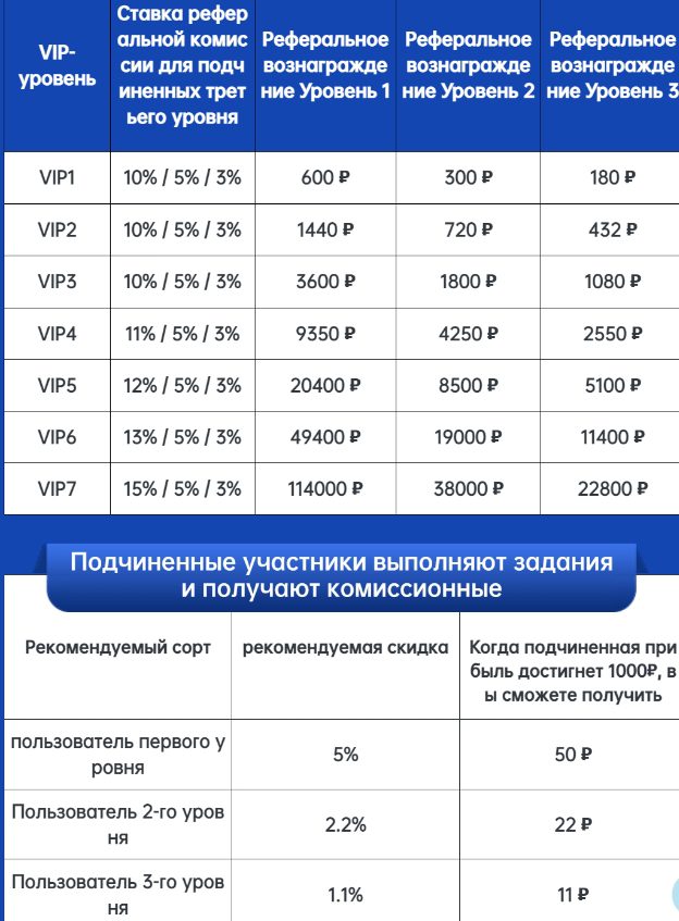 ВИП-уровни проекта