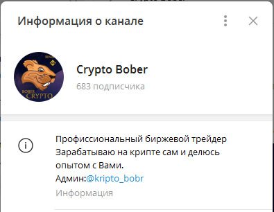 Crypto Bober – телеграмм-канал