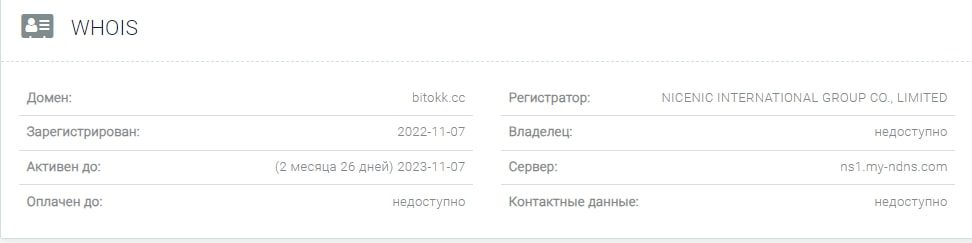 Bitokk.biz данные домена