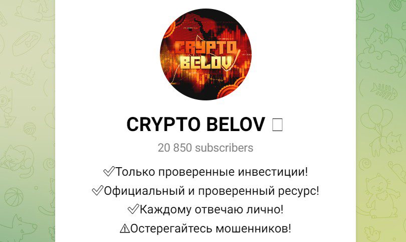 Crypto Belov телеграмм скам