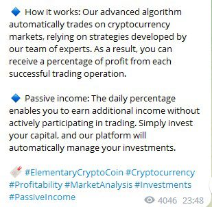 Elementary Crypto Coins обзор работы