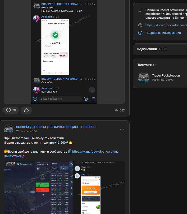 Возврат депозита бинарные опционы Pocket проект