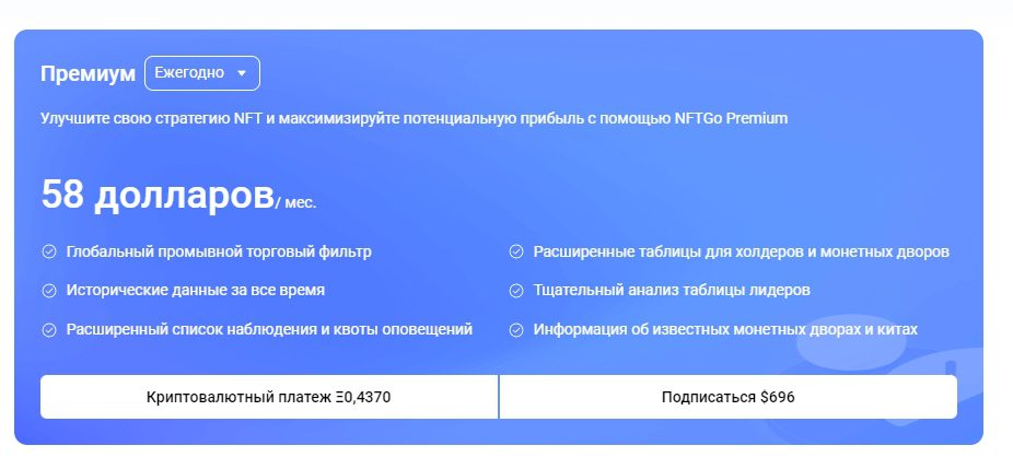 NFTGo тариф премиум