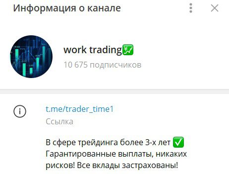 Информация о канале Work Trading