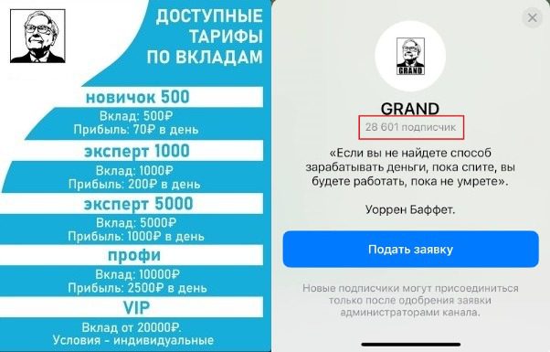 Телеграмм канал Grand инфа