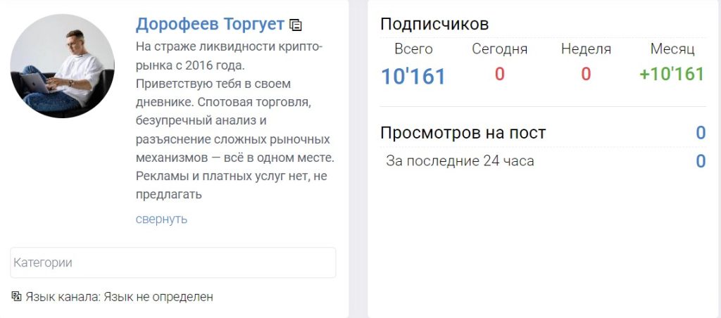 Канал Дорофеев Торгует