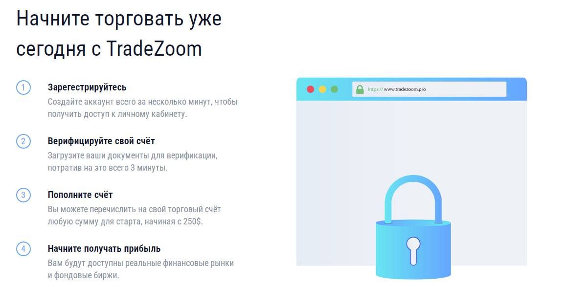 Сайт брокерской платформы Трейдзум