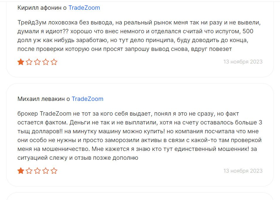 Отзывы о Trade Zoom