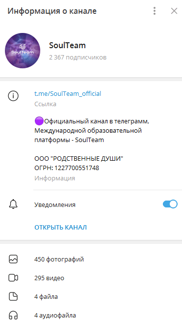 Телеграмм-канал Soul Team