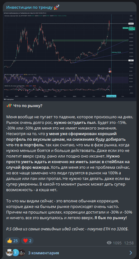 инвестиции по тренду отзывы