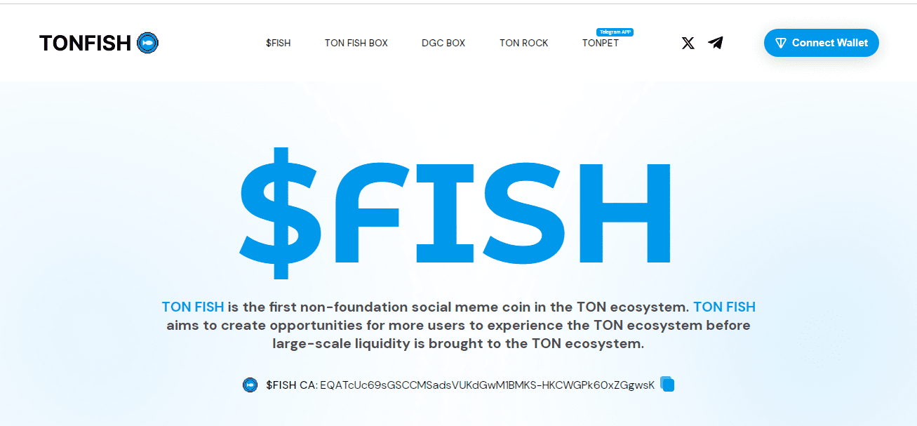 Официальный сайт TON Fish MemeCoin